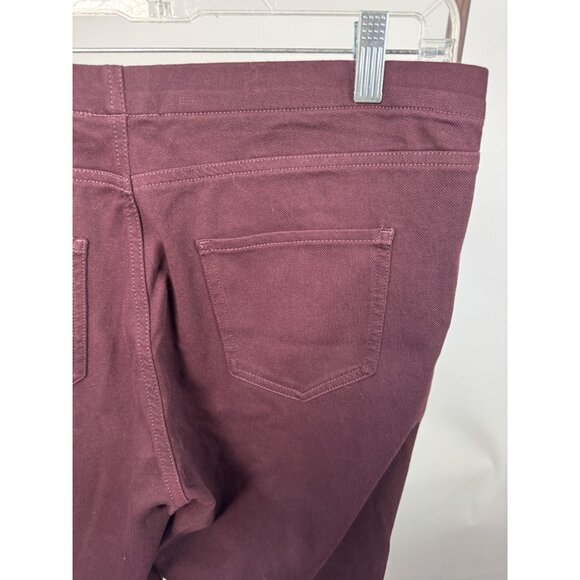 UNIQLO Womens Easy Knit Leggings Pants XL Wine Polyester Cotton Spandex - Picture 12 of 16